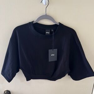 Khy Black Cropped T-Shirt - new with tags!